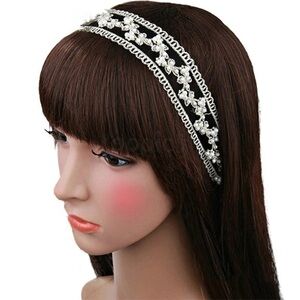 🛍Pearl Accent Headband Stretchy Hair Prom Wedding